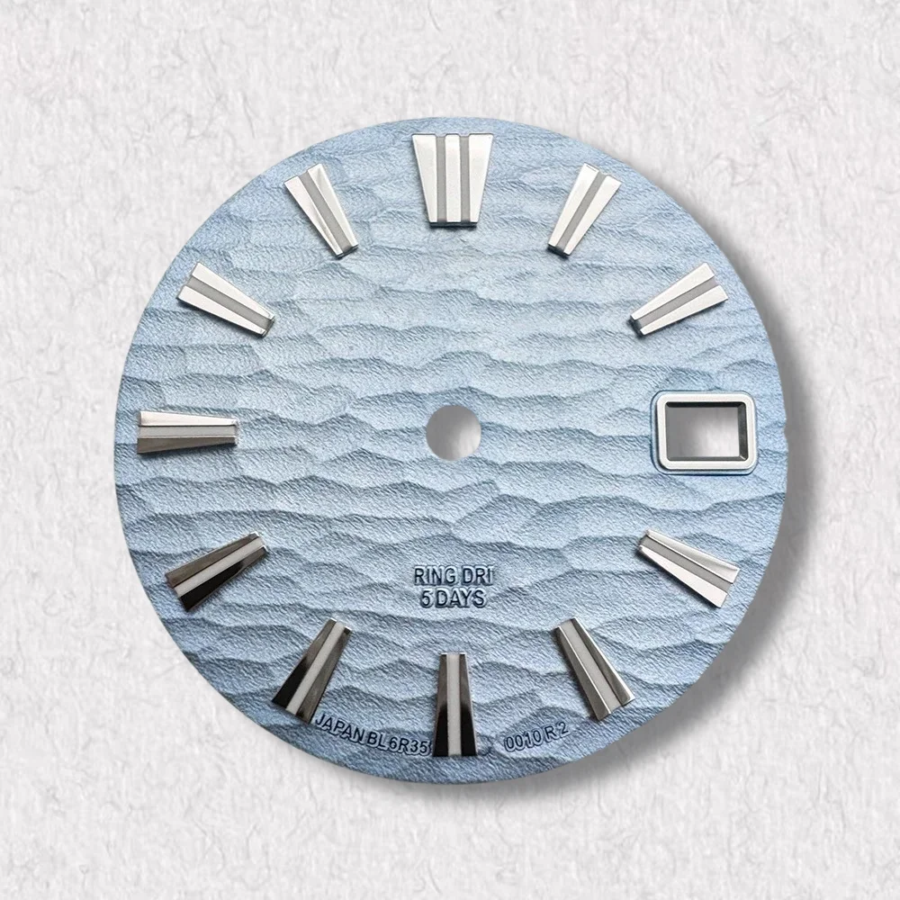 Logo GS 28.5Mm Kualitas Tinggi dengan Dial Grand S Cocok Cocok untuk NH35/NH36/4R/7S Aksesori Jam Tangan Gelombang Lumen Hijau Gerakan Jepang