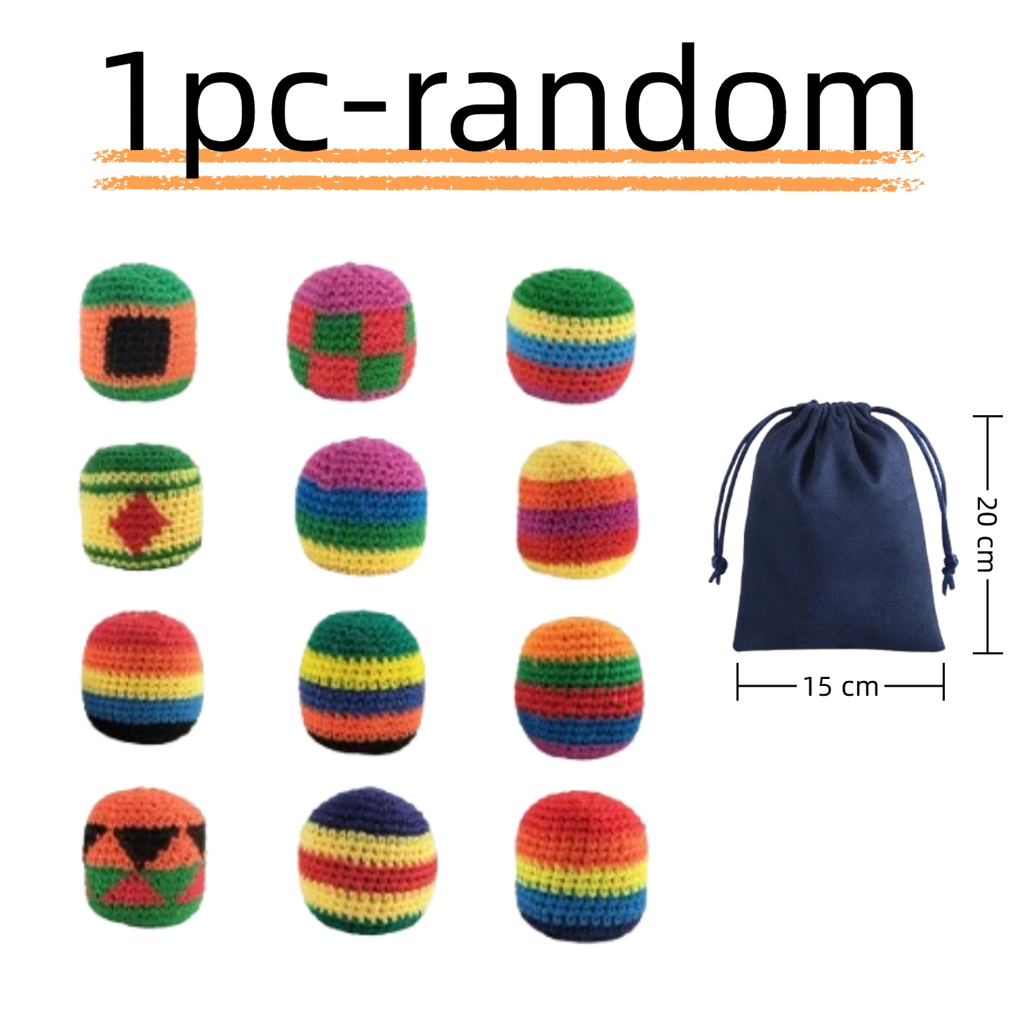 

Durable Soft Handmade Footbag Sacks for Kids Outdoor Group Games, 1/3/6/9/12pc Party Favors Travel ToysWith storage bag included