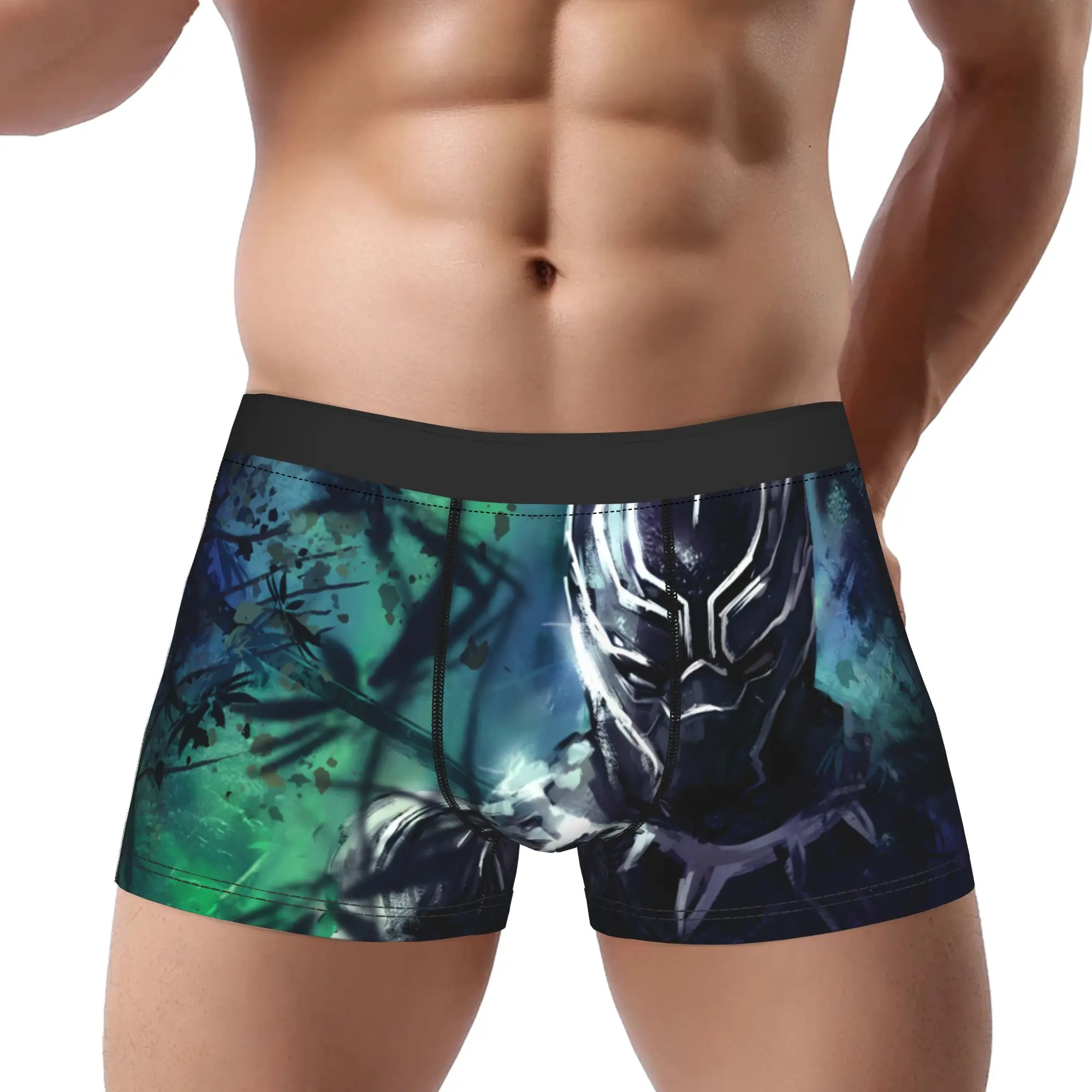 

1 шт. мужские трусы Black Panther Vibranium, удобные шорты, мужское нижнее белье