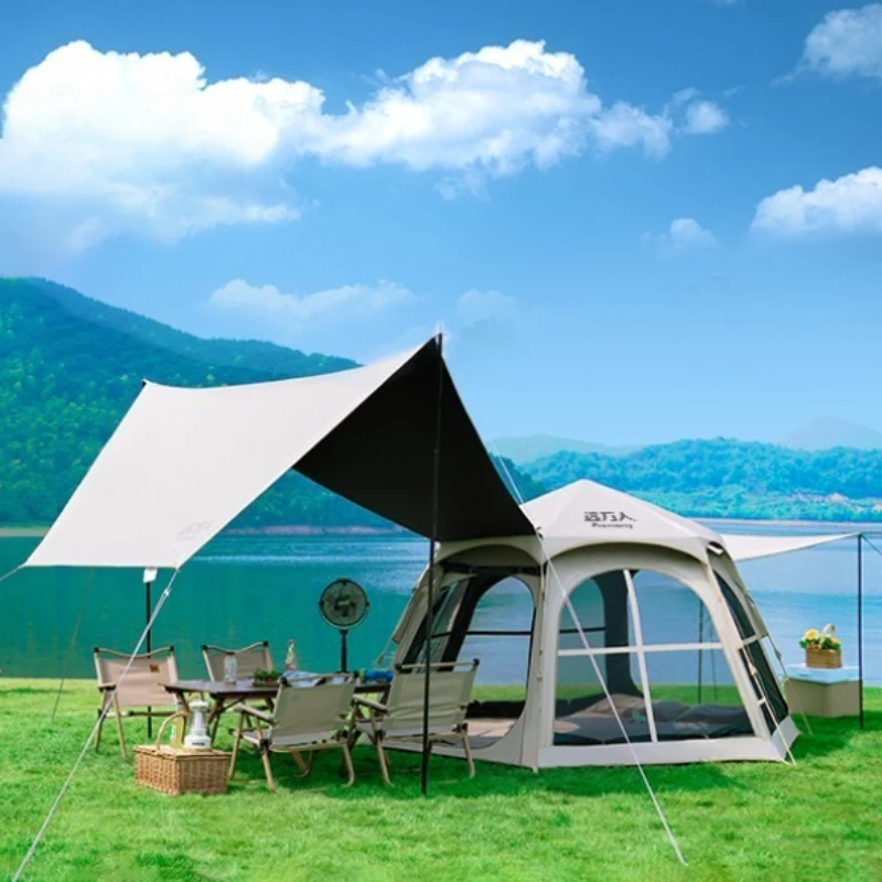 مظلة قابلة للطي محمولة للاستخدام الخارجي، خفيفة الوزن ومضادة للمطر، خيام كبيرة للسفر والترفيه، معدات التخييم #1