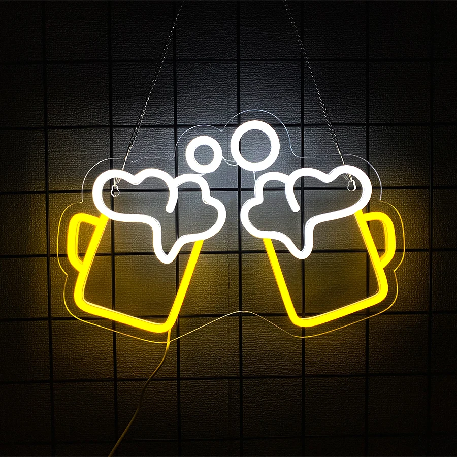 

Beer Mug Cheers Neon Sign For Wall Decor,Led Neon Light For Bar,Club,Party,Home Gathering,Festival Gift For Friends,USB Powered
