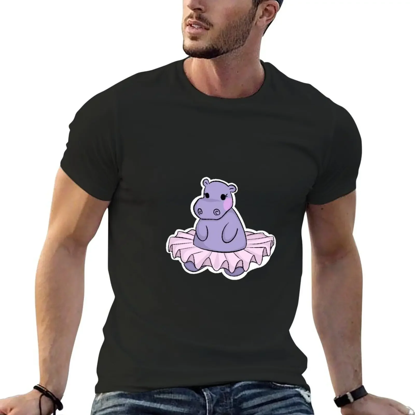 

Tutu Hippo T-Shirt cute clothes quick drying men t shirts high quality