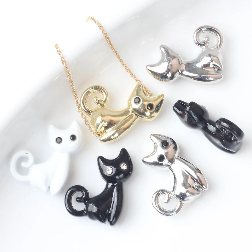 

10 шт., простые милые серьги-подвески в форме кота, ожерелье, браслет, аксессуары для изготовления ювелирных изделий, ручная работа, сделай сам, украшения, принадлежности для рукоделия