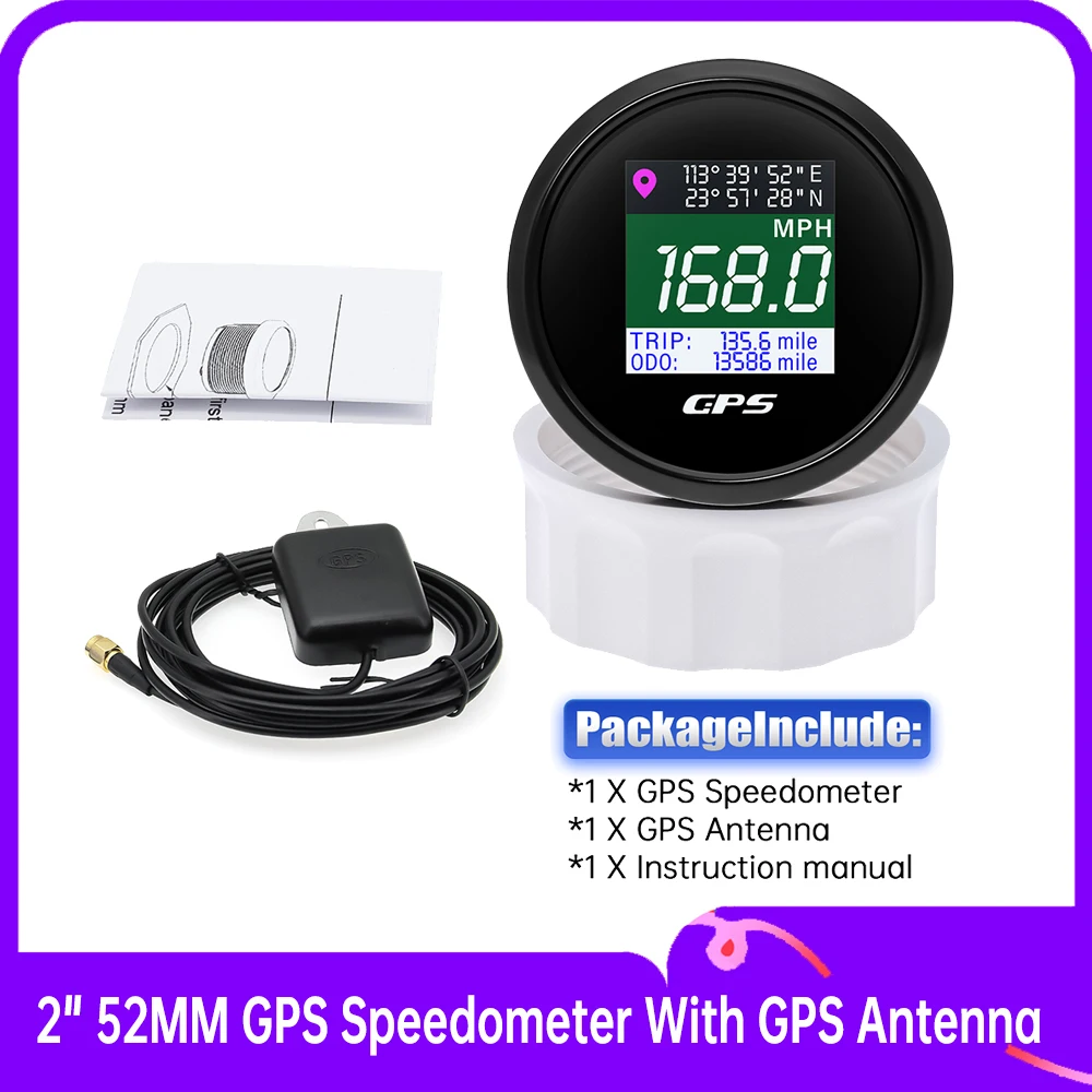 12V 24V Auto Boot Motorrad Motor Yacht GPS Tachometer Kilometerzähler TRIP Display Digitaler TFT-Bildschirm mit GPS-Antenne