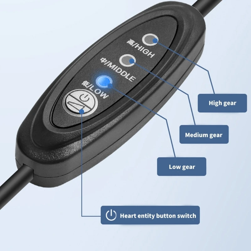 พัดลมควบคุมความเร็วสายไฟอะแดปเตอร์ USB 5V 3 ความเร็วปรับพัดลม USB อะแดปเตอร์สายเชื่อมต่อสําหรับพัดลมตั้งโต๊ะ Blower