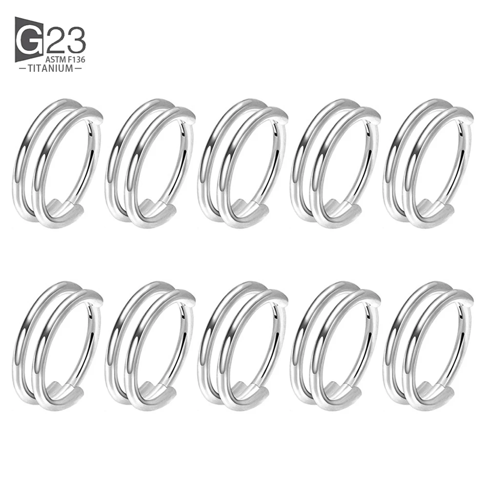 10 stk/partij G23 Titanium Neus Piercing Ring CZ Scharnierende Septum Clicker Segment Oorkraakbeen Tragus Helix Lip Ring Piercing Sieraden