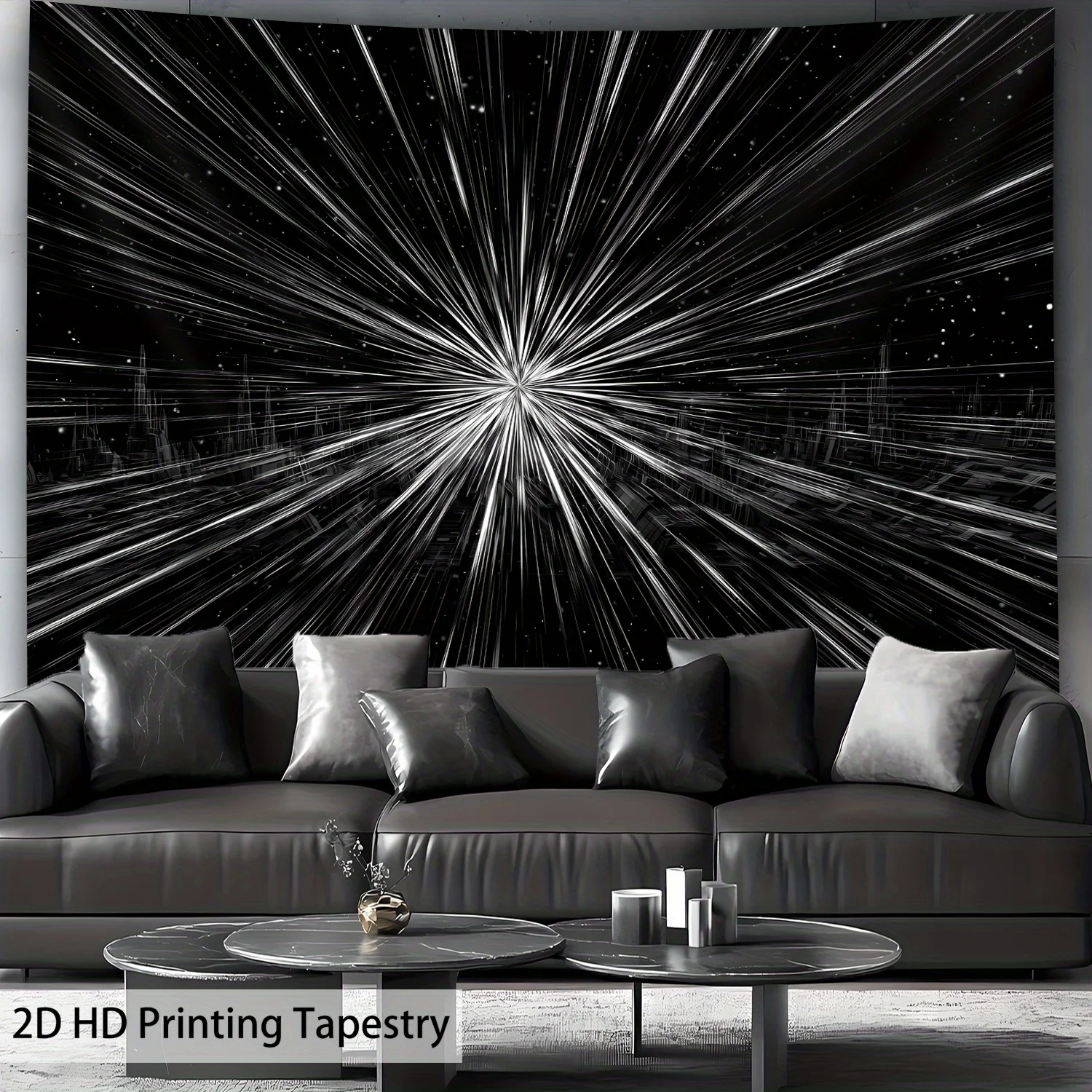 Cosmic Abstract Galaxy Starry Night Tapestry Wall Hanging Black Space Decor Modern Art Print for Living Room Bedroom Decor