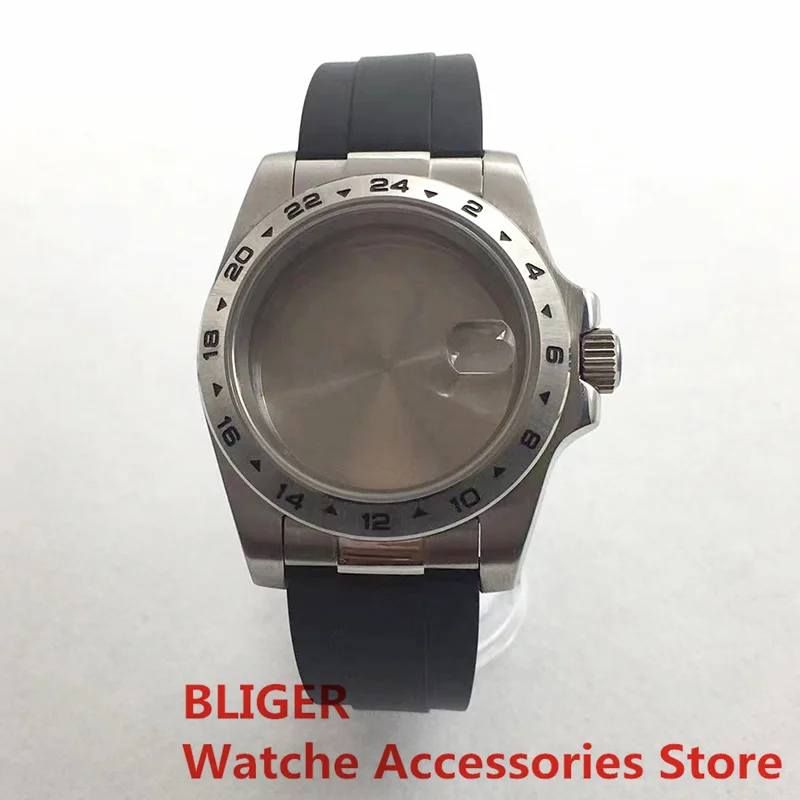 BLIGER 39mm Stainless Steel  NH35 NH36 PT5000 ETA2824 Autoumatic The Appropriate Dial 28.5mm to 29mm Black Rubber Strap