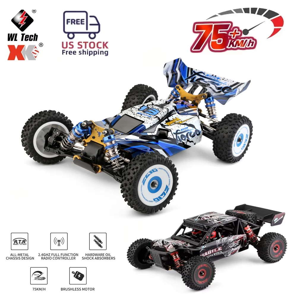 WLtoys 124016 124017 RC Car 4WD Off-Road 75km/h High Speed Remote Control Crawler 2.4G Electric Drift Climbing Racing Vehicle Toys Brushless Motor