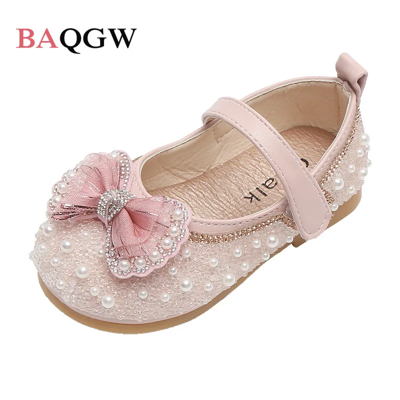 

Kids Shoes Girls Princess Beading Around Glitter Flats Children Fashion Shoes Sequin Bow Toddler Flats Shoes 2022 Spring New