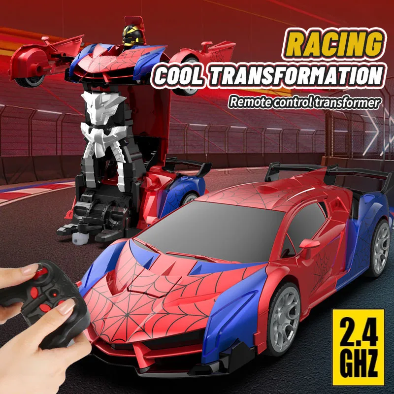 

Transform Remote Control Car Toys For Boys 4-7,2.4GHz RC Cars With Dual-Color Lights,Fast 360°Rotation,One-Click Deformation