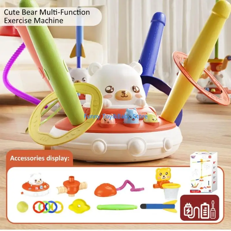 コーディネーションとバランスの発達を強化するさまざまなアクティビティを備えた子供向けの 5 in 1 多機能クマスポーツおもちゃ C90B