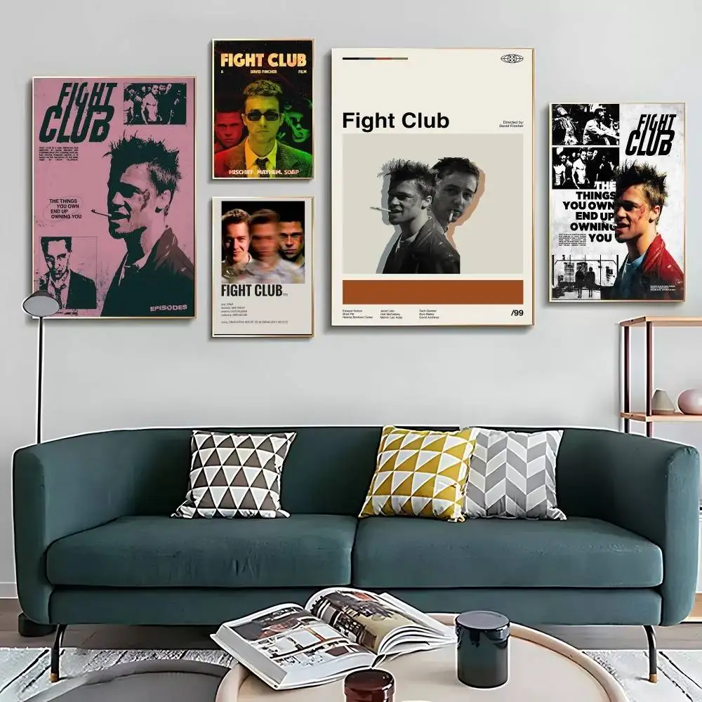 Fight Club Posters Kraft Paper Vintage Poster Wall Art Painting Study Aesthetic Art Wall Stickers