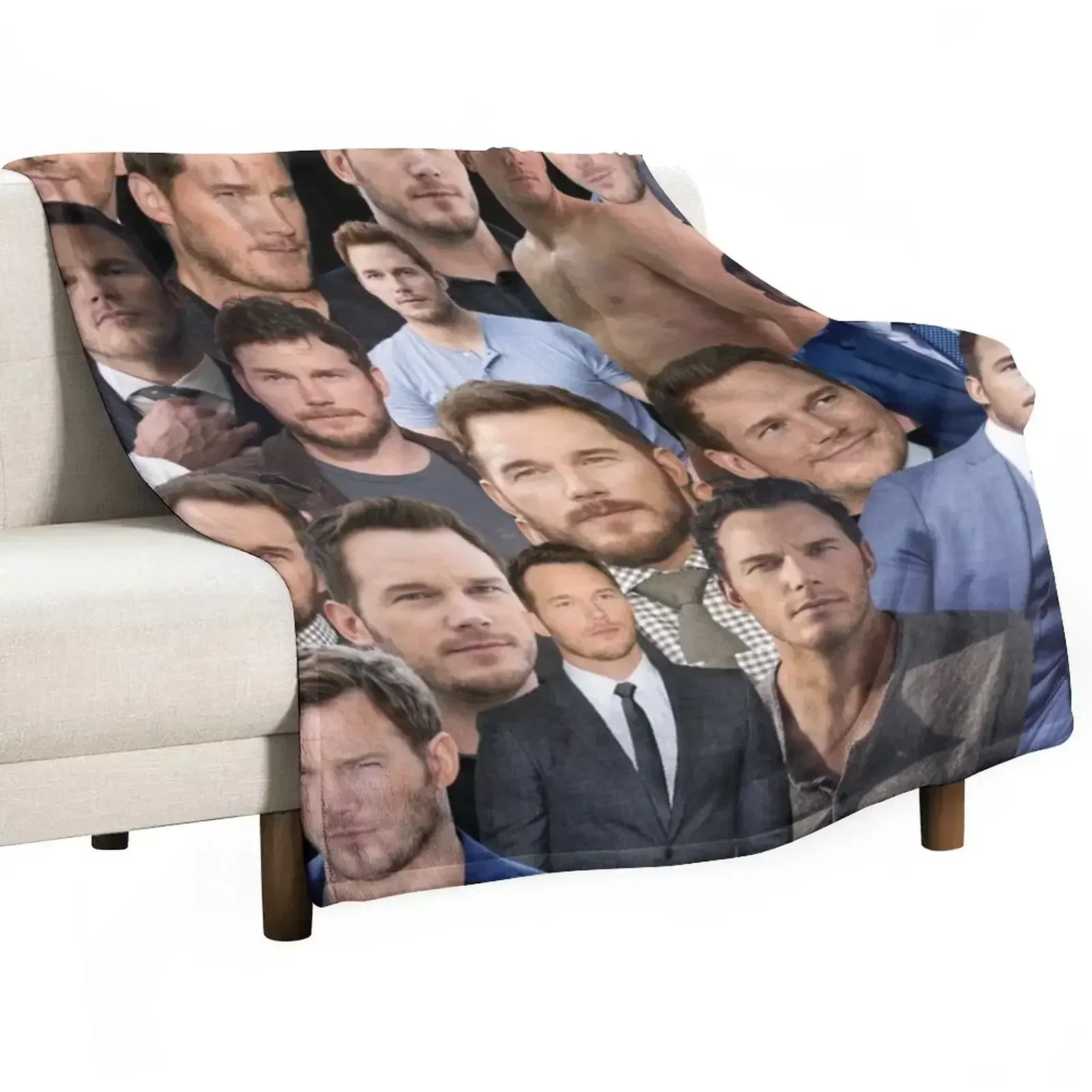 

chris pratt photo collage Throw Blanket Thermals For Travel Soft Decorative Beds Flannel Blankets