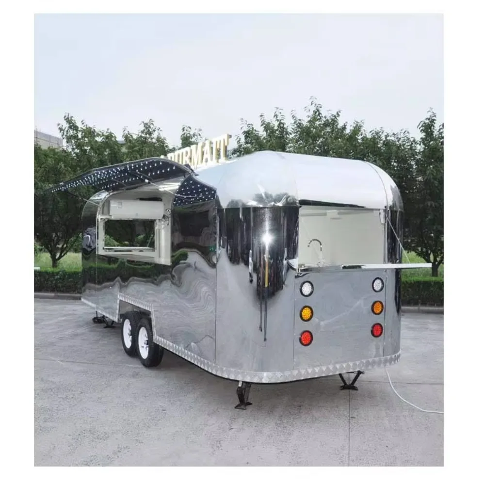

Coffee Bbq Pizza Ice Cream Fast Mobile Food Trailer Truck Cart with Full Kitchen Equipment for Sale