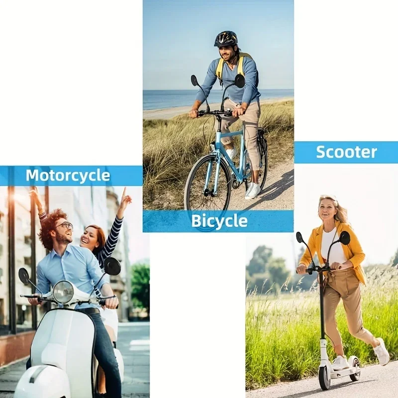 1PCS Fahrrad Spiegel Fahrrad Lenker Rückspiegel Drehbare Und Einstellbar Weitwinkel Rückansicht Stoßfest Konvexen Spiegel Universal – Detail 1