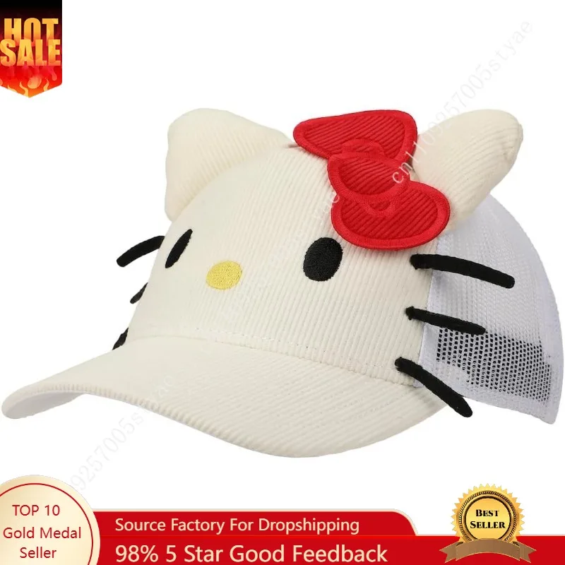 

Hello Kitty Big Face Women's White Trucker Hat