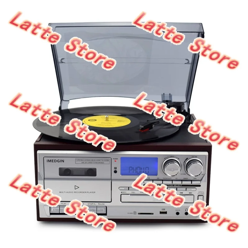 Multifunctional 7-in-1 turntable player AM/FM radio CD player USB and cassette recorder Aux -in RCA Line-out blue tooth