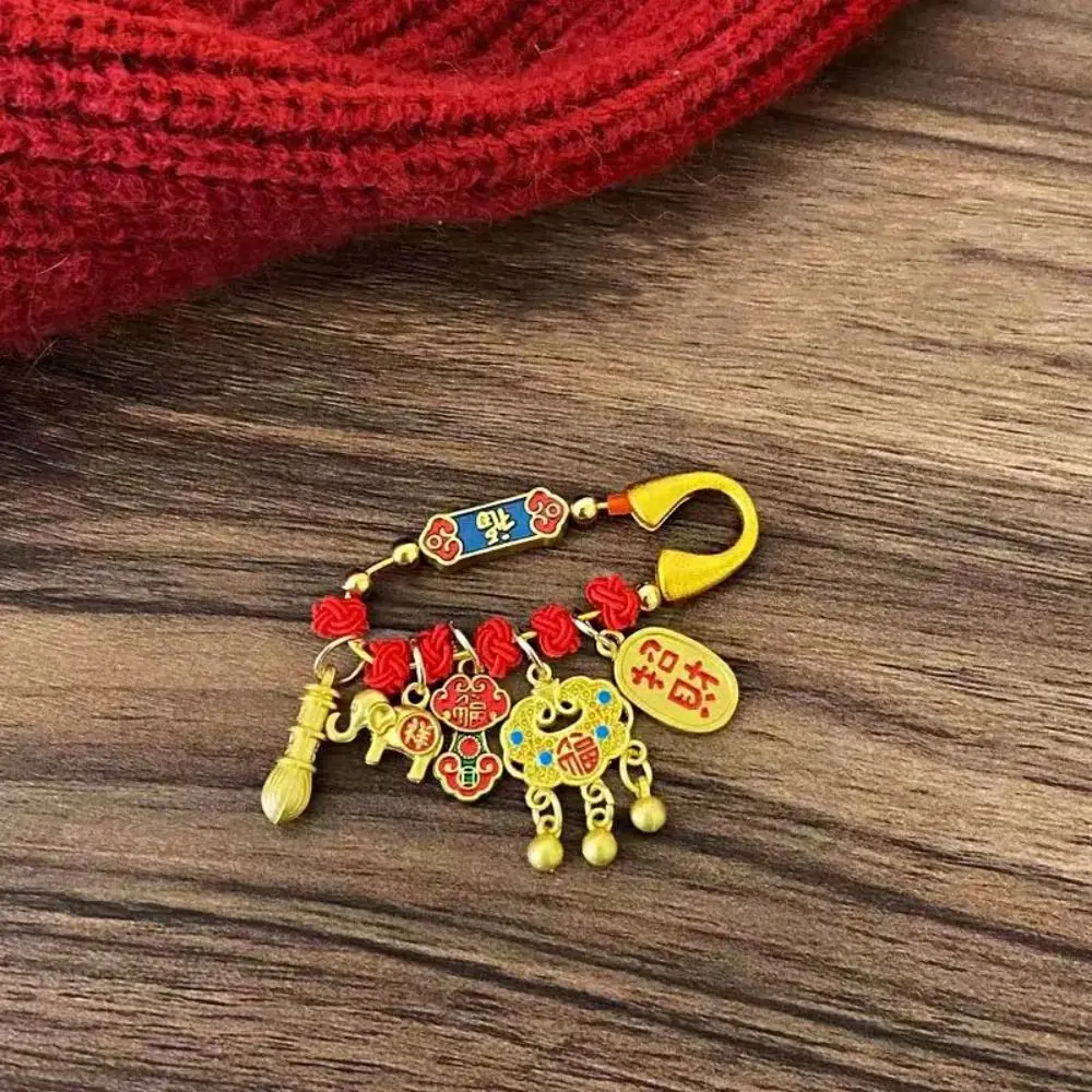 Horse Year Zodiac Brooch Pendant Best Wishes Good Luck Sand-plated Ornaments One-year-old Gift Chinese Style Guardian Brooch