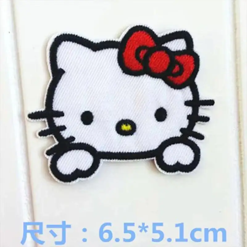 

Clothes Stickers Sanrio Hello Kitty Cartoon Embroidery Patch for Kids Shirt Badges Accessories Clothing Diy Embroidery Patch