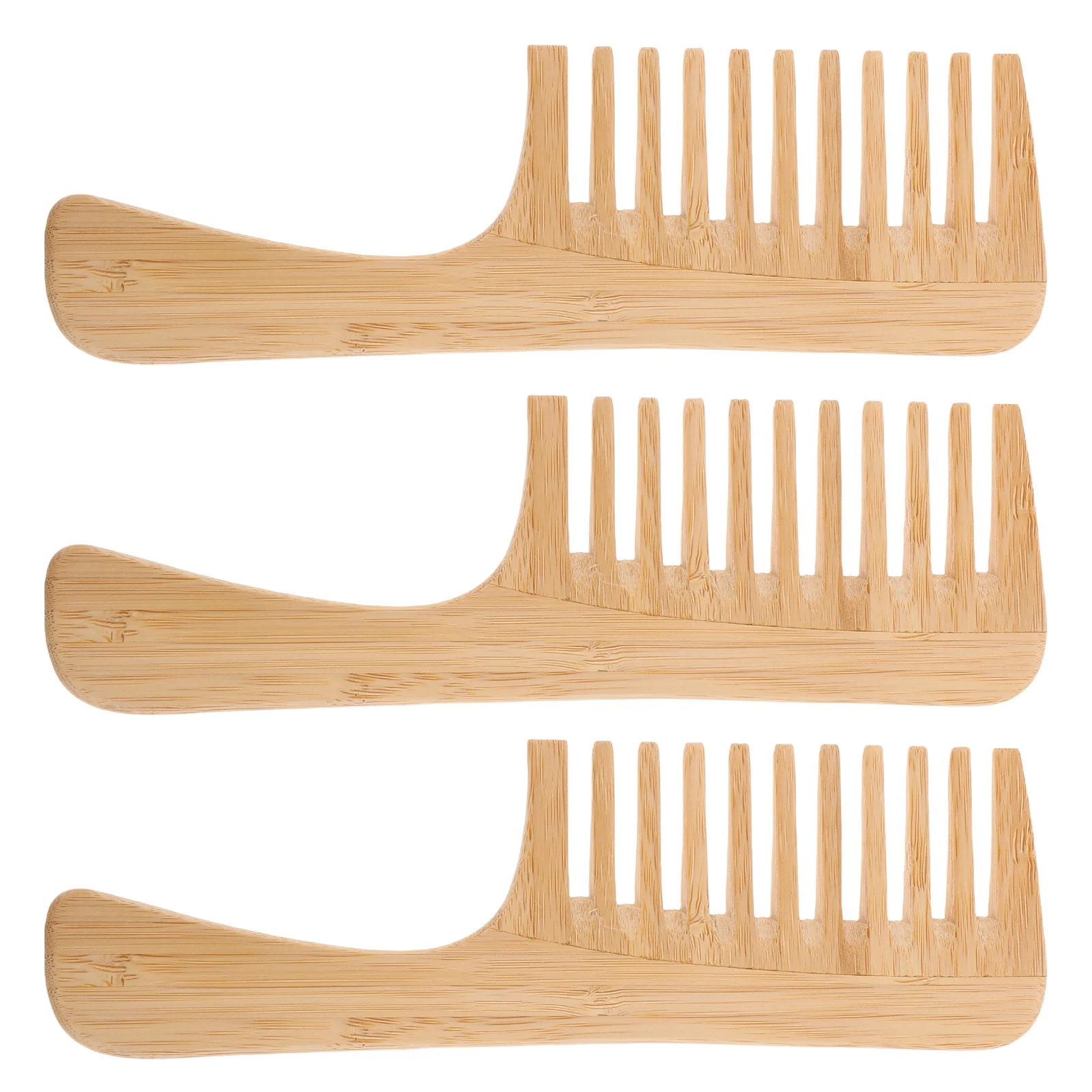 

3 шт., расческа с широкими зубьями, бамбуковая расческа для волос для женщин и девочек, большой распутыватель зубов, инструмент для укладки вьющихся влажных и сухих волос, для использования в салоне, для душа