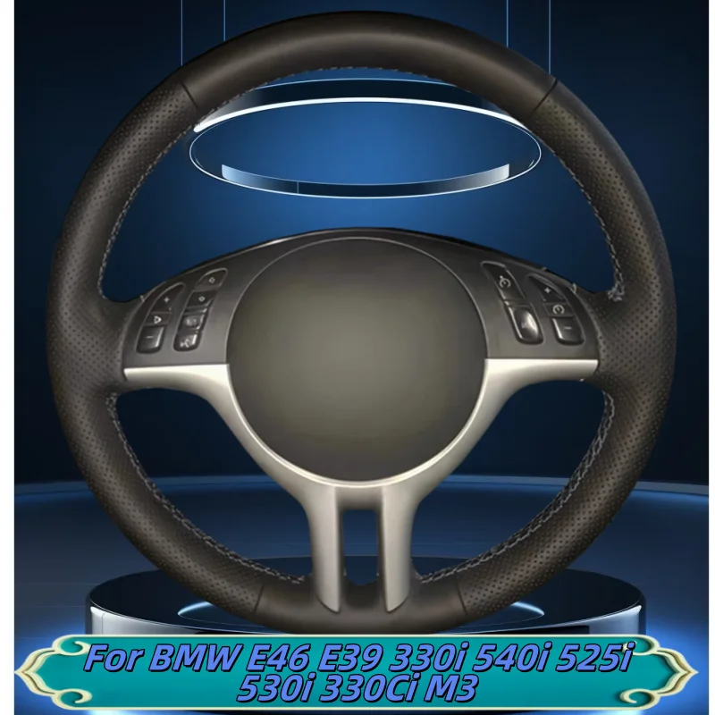 

Car Steering Wheel Cover Hand-Sewn Microfiber Leather For BMW E46 E39 330i 540i 525i 530i 330Ci M3 Car Interior Accessories
