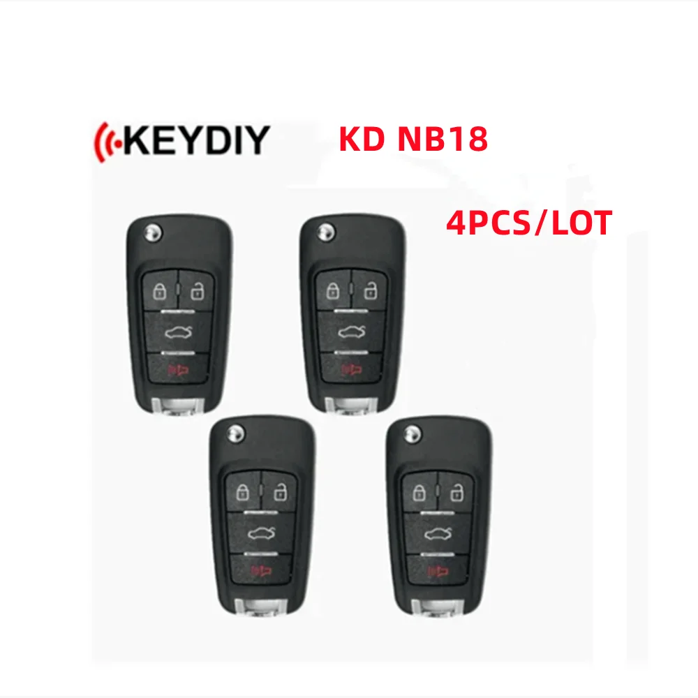 

4PCS/LOT KEYDIY KD NB18 4 buttons KD Remote Control Universal Car Key NB18 For KD900 KD-MAX KD-X2 Mini KD KEY