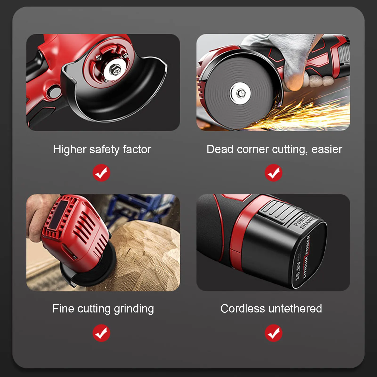 Mini Electric Angle Grinding Tool Cordless Brush Angle Grinder Kit 28000rpm Multifunction Mini Electric Grinding Tool Cutter