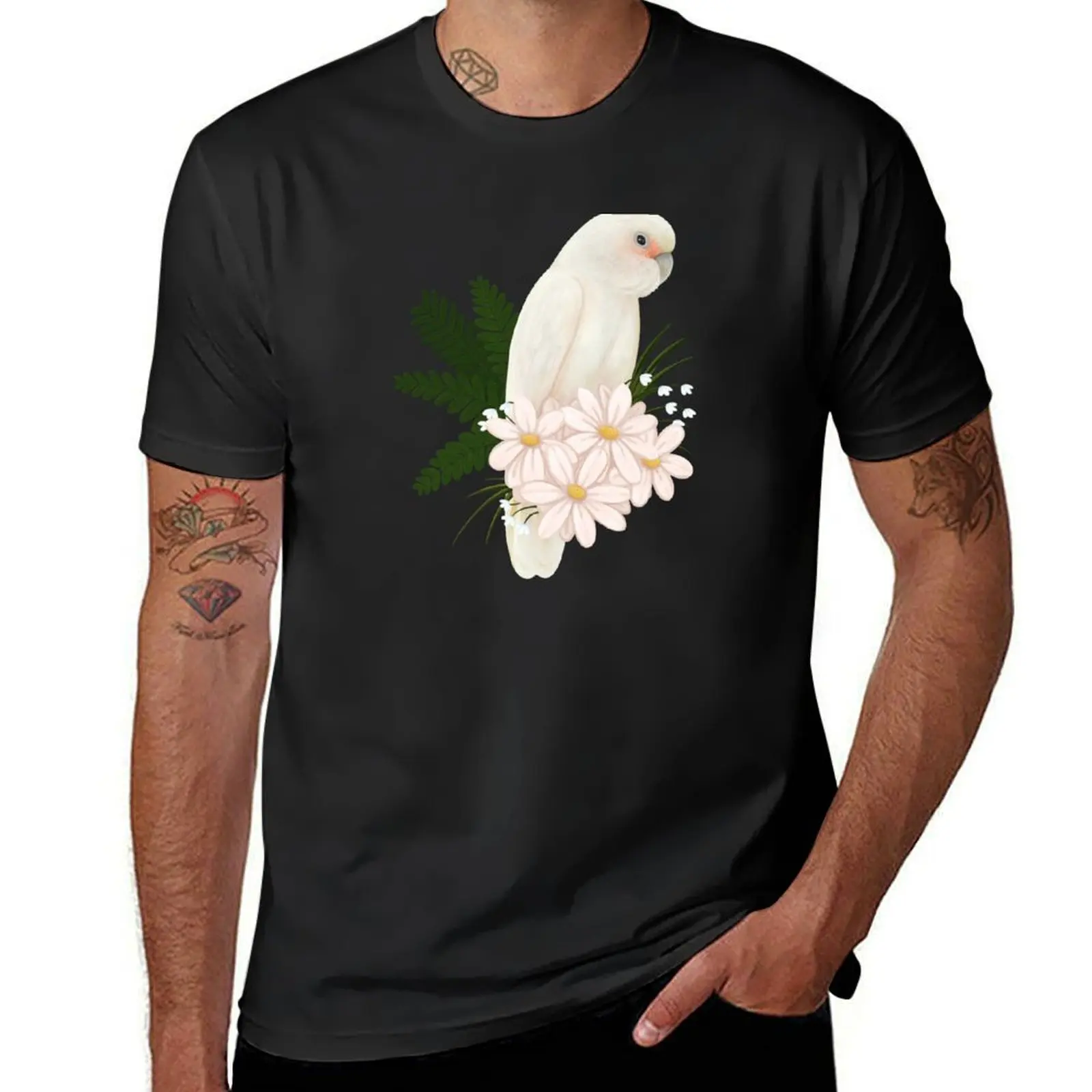 

Goffin's Cockatoo T-Shirt Funny t-shirt cute tops blue lock plus sizes fitted t shirts for men
