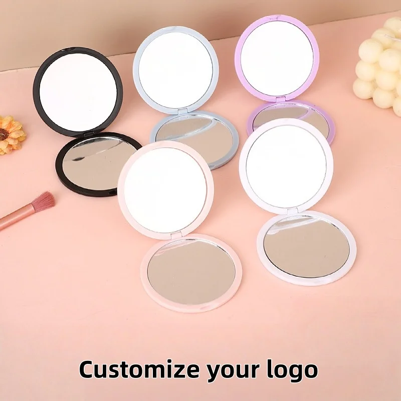 【شعار مخصص】50 قطعة مرآة دائرية مخصصة على الوجهين مناسبة لمرايا المكياج من مصنع الهدايا للمؤسسات بالجملة