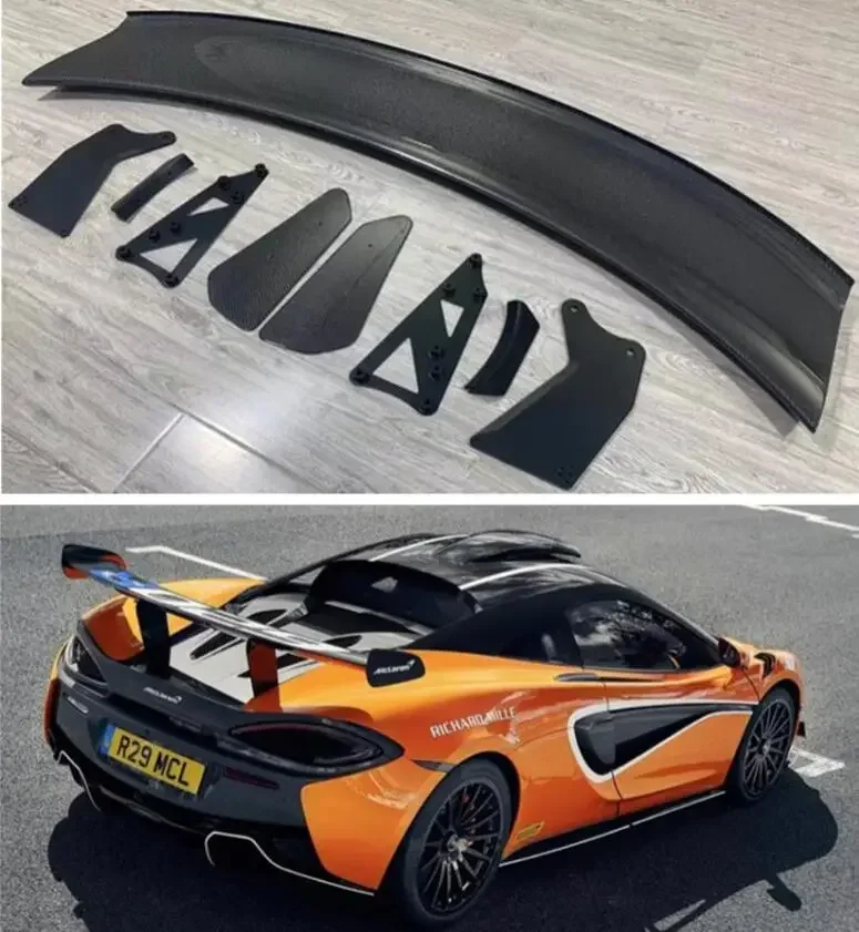 CARBON FIBER REAR WING TRUNK LIP TAIL WITH FLAP SPOILER FOR McLaren 540 570s 570 GT 2016 2017 2018 2019 2020 2021 GT STYLE