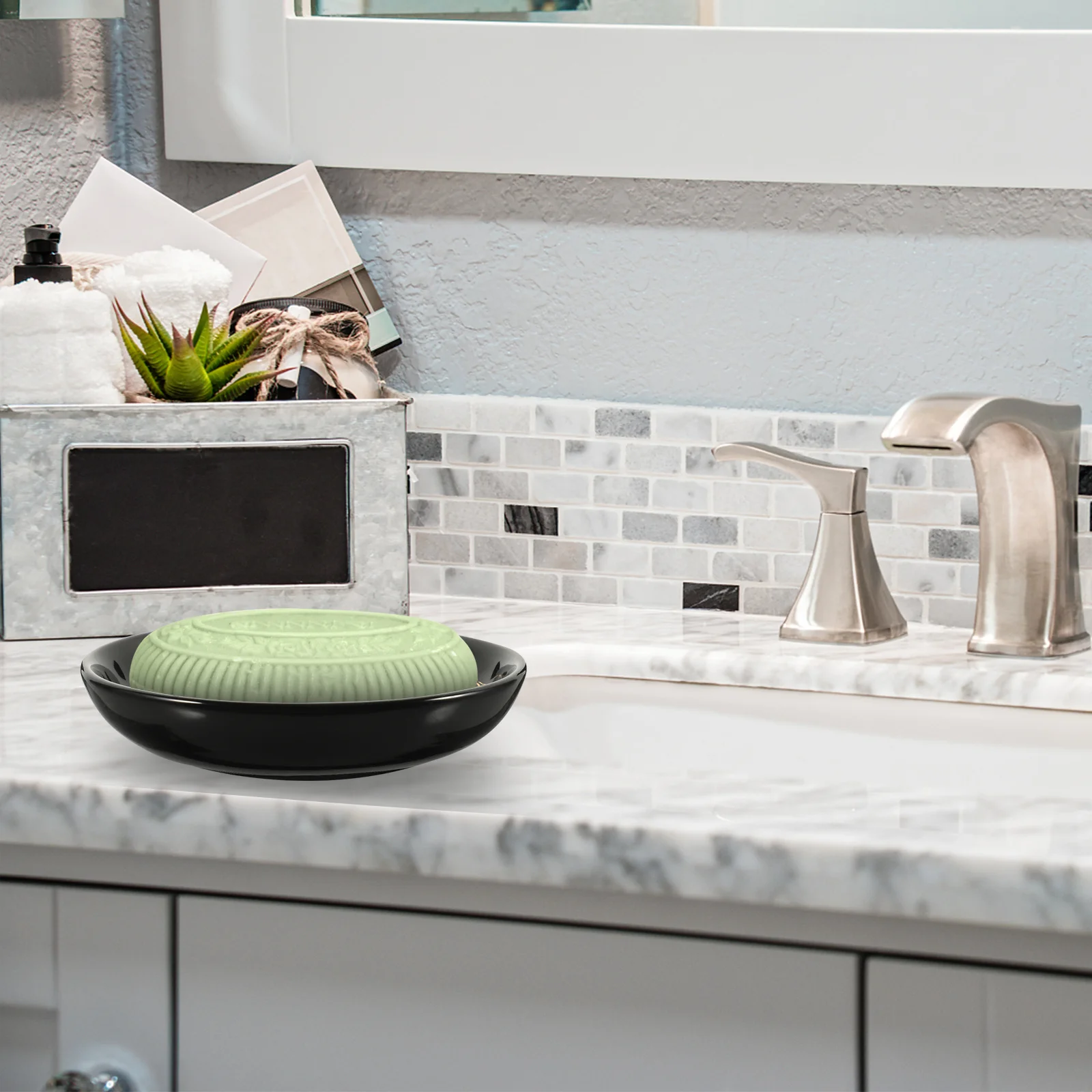 

Ceramic Soap Tray Dish for Bathroom Bar Holder Decorative Soaps Countertop Plates