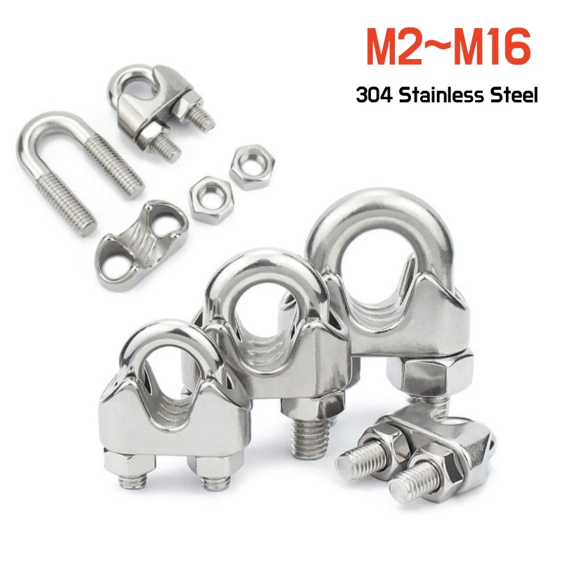 1 ~ 5pcs m2 m3 m4 m5 m6 m8 m10 m12 m14 m16 304 חוט נירוסטה סוג u חוט חוט חוט חוט הברגה קיבול מחץ קיבול