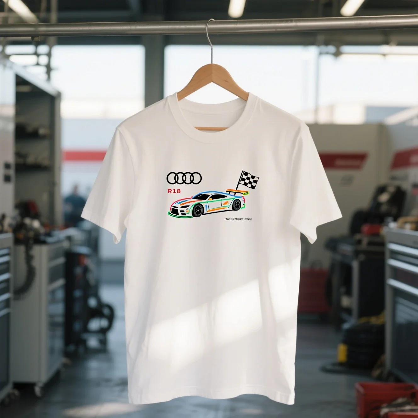 

Summer High Quality Audi Audi Car Performance Car T-shirt Men's and Women's Same Sweat-absorbing Breathable Short-sleeved Top