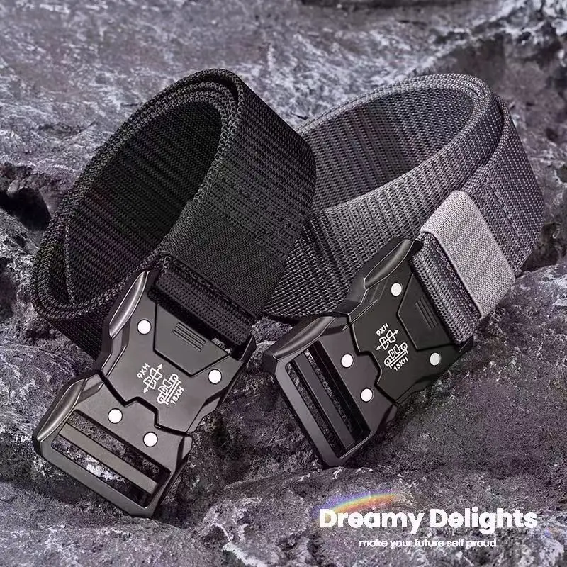2PCS Taktische Taille Gürtel Gewebt Langlebig Automatische Schnalle Männer Gürtel Armee Outdoor Jagd Multifunktionale Nylon Gürtel Mann Hosen Bel