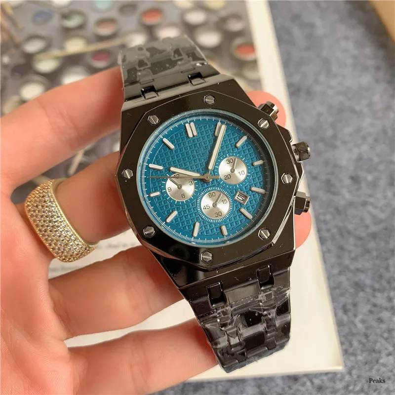 2025 AP Royal Oak Reloj de negocios de lujo para hombre Acero inoxidable Cristal de zafiro Movimiento automático Cronógrafo resistente al agua Fecha