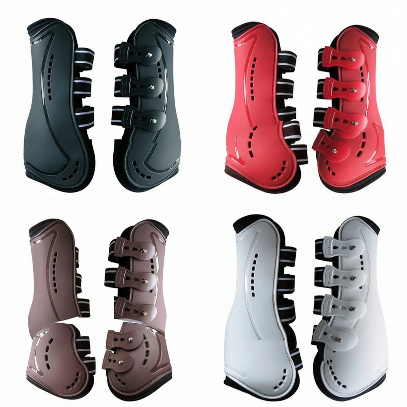 4 Pieces Tendon Boots Breathable Horse Boots with Neoprene Padding Leg Guards Impact-Resistant Tack Cushioned for Show Jumpers