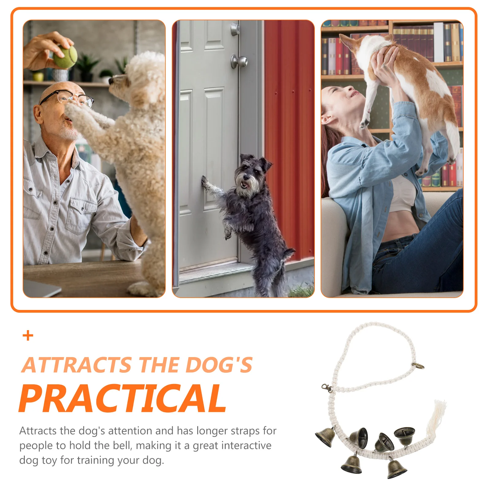 

Dog Training Doorbell Puppy Bell Hanging Snap Design Durable Easy Install Potty Training Bell Loud Clear Sound Fashionable