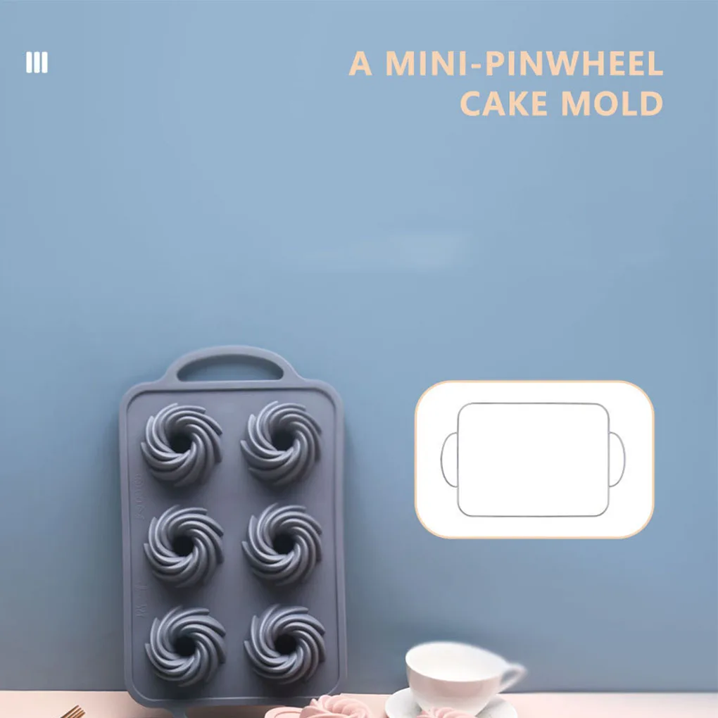 Molde de silicona de 6 rejillas, herramientas para hornear pasteles en el desierto y Chocolate, dispensador de moldes para magdalenas y fondant para postres y repostería, color rosa