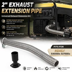 2 inch Exhaust Extension Pipe Universal Firman Generator Mufflers Invertor Motorcycle Exhaust Pipe For Honda EU6500is EU7000is