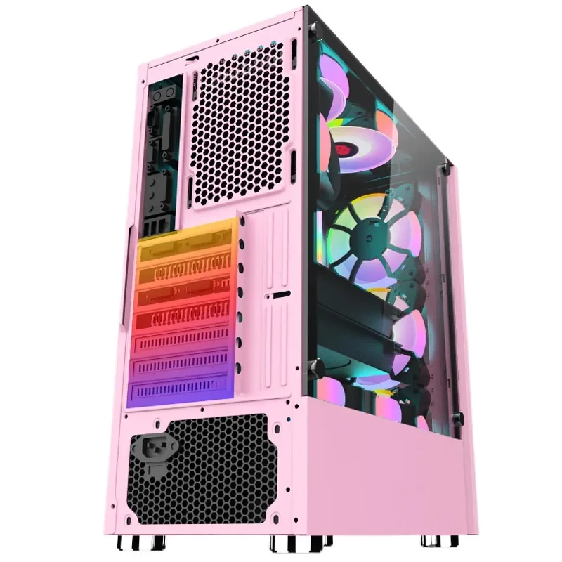 Personalized Cartoon Computer Chassis Desktop Case with Side Transparent Tempered Glass Gaming