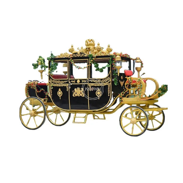 OEM Electric Rickshaw Royal Type Luxury Horse Drawn Carriage Princess Wedding Travel Sightseeing Trailer