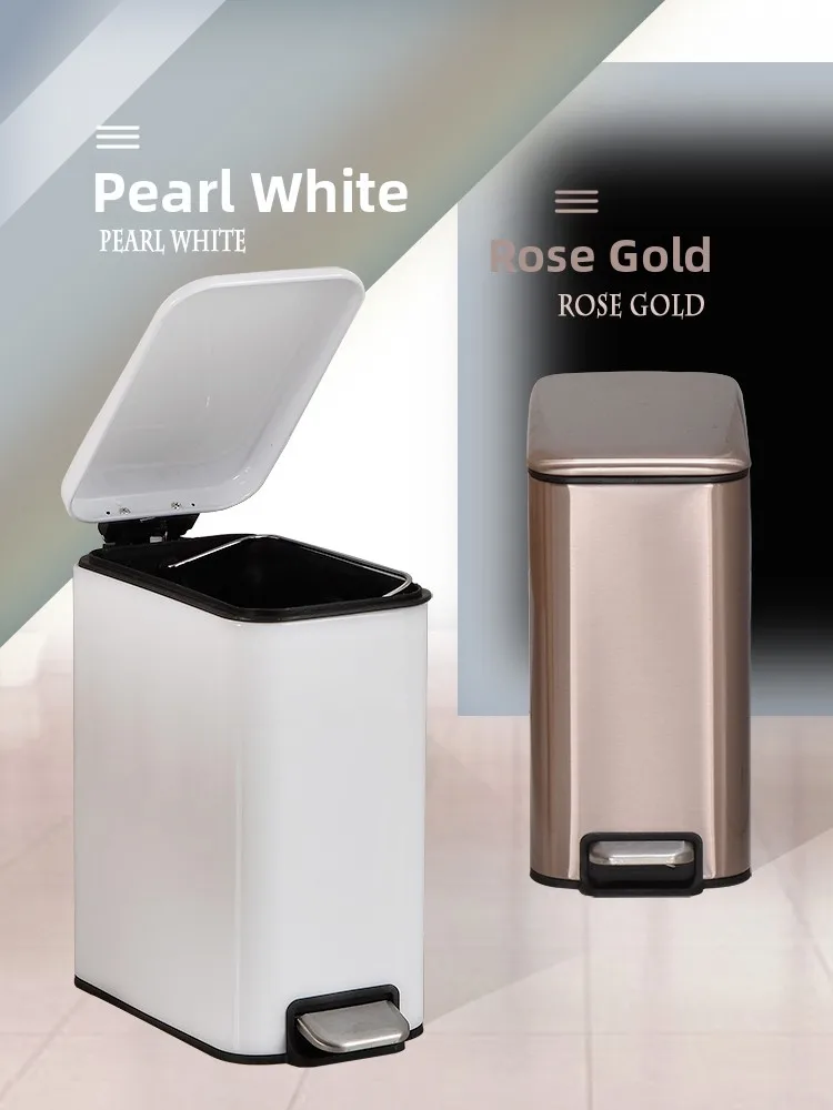 

Маленький батоном Tra Can Узкий унитаз Прямоугольная спальня Домашнее использование Крытая ножная педаль Мусорный бак из нержавеющей стали