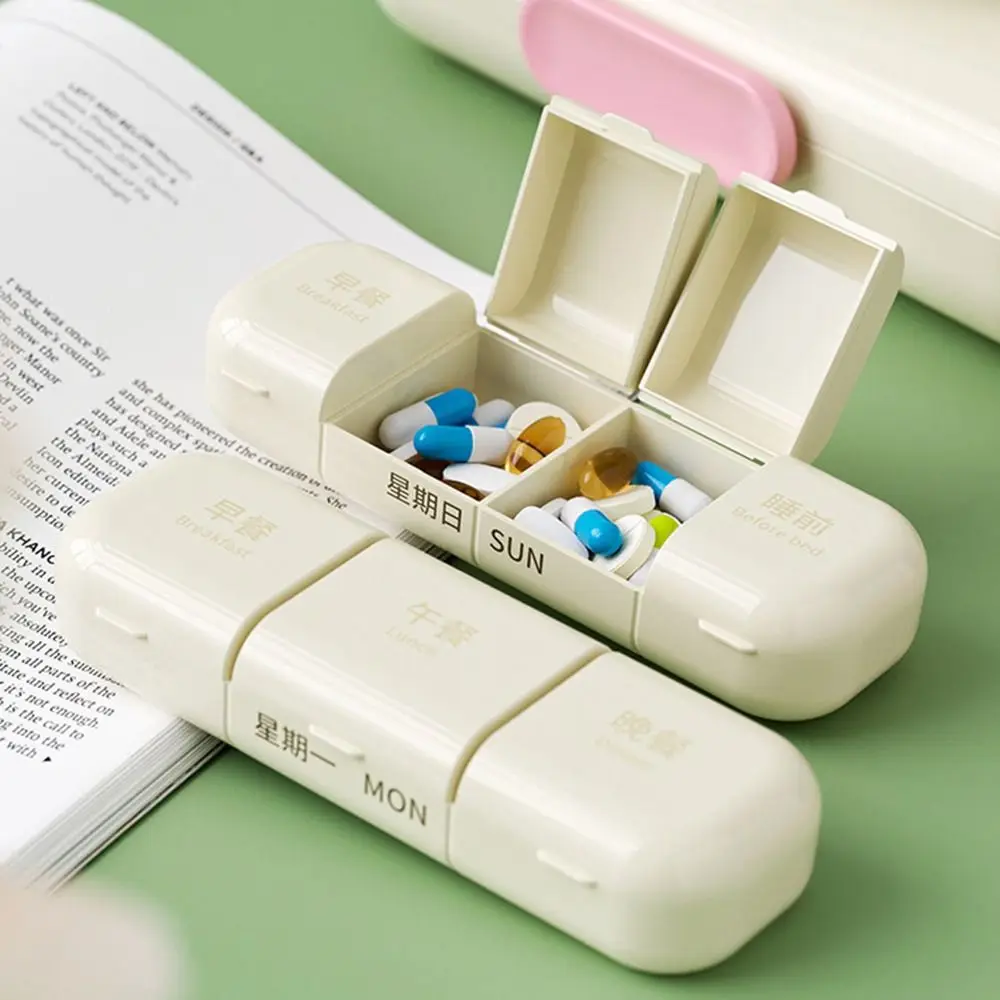 

Dust-proof 7-Day Pill Organizer 21/28 Grid Moisture-proof Weekly Pill Case Large Capacity Detachable Daily Pill Box Outdoor