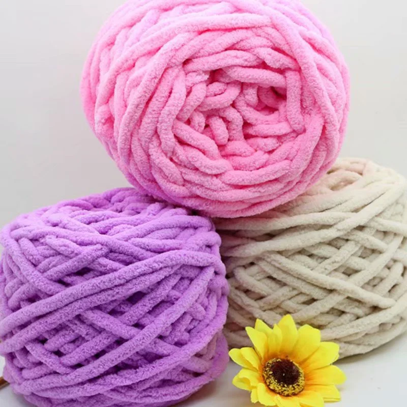 100g Blended Chenille Colorful Dye Scarf Hand-Knitted Yarn For Hand Knitting Crochet Hat Soft Milk Cotton Yarn Thick Wool Yarn