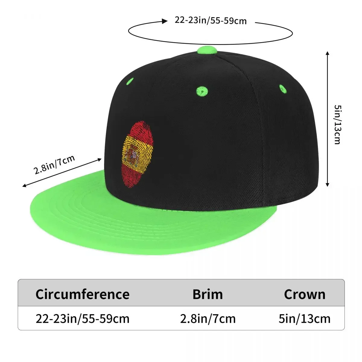 Custom Vintage angustiado Fingerprint Espana boné de beisebol para homens e mulheres, bandeira Espanha, orgulhoso plana Snapback, chapéu Hip Hop, ao ar livre