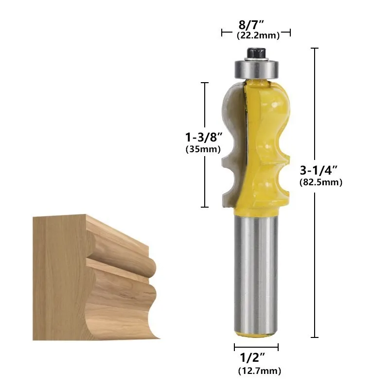 Milling Cutter 8mm/12.7mm Shank Tungsten Carbide Router Bit Molding Router Bit for Woodworking Tools Trimming Wood Cutter