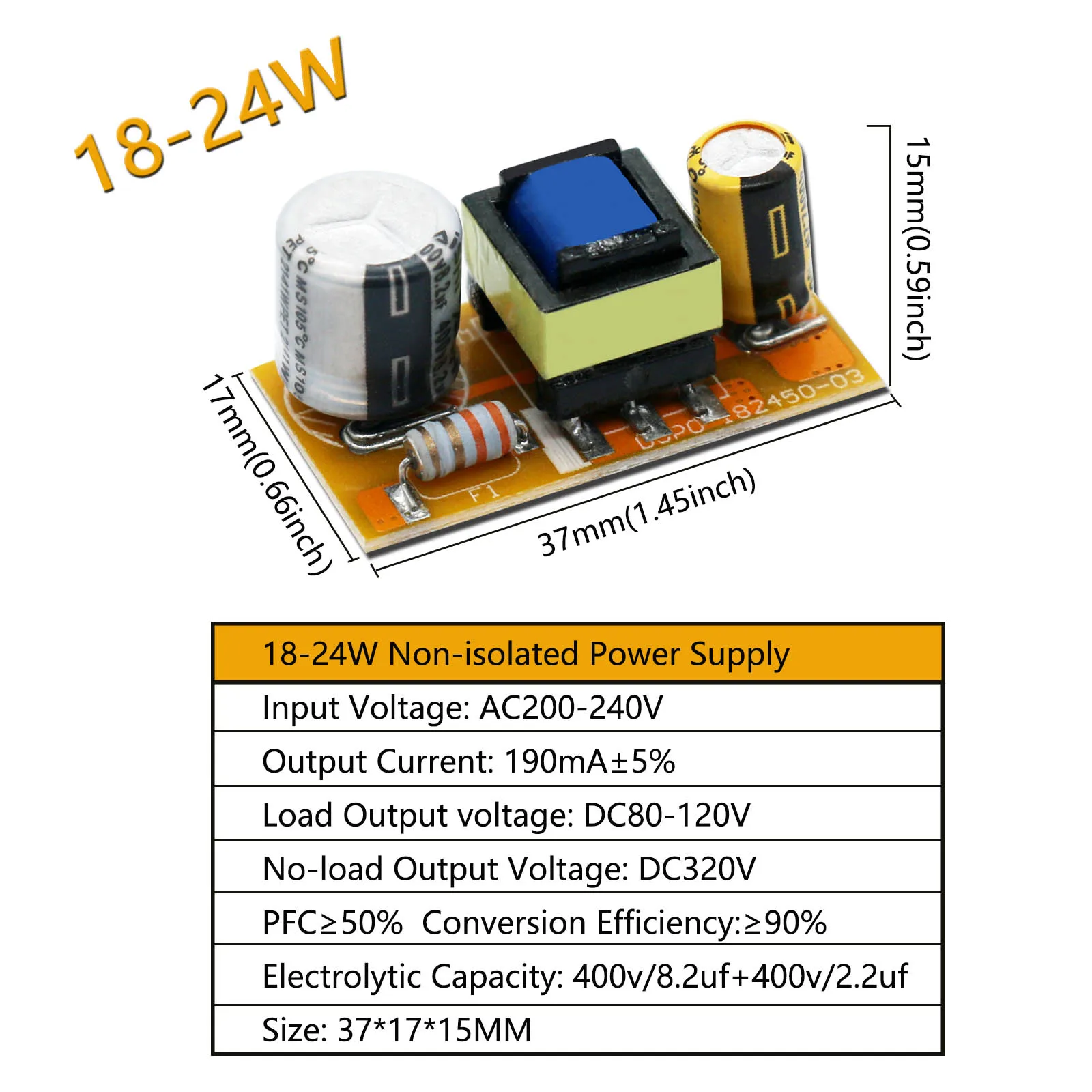 LED Non-Isolated Driver 18W 24W 30W 40W 50W Power Unit Lighting Transformer AC220V TO DC80-120V DC120-150V For LED Bulbs DIY