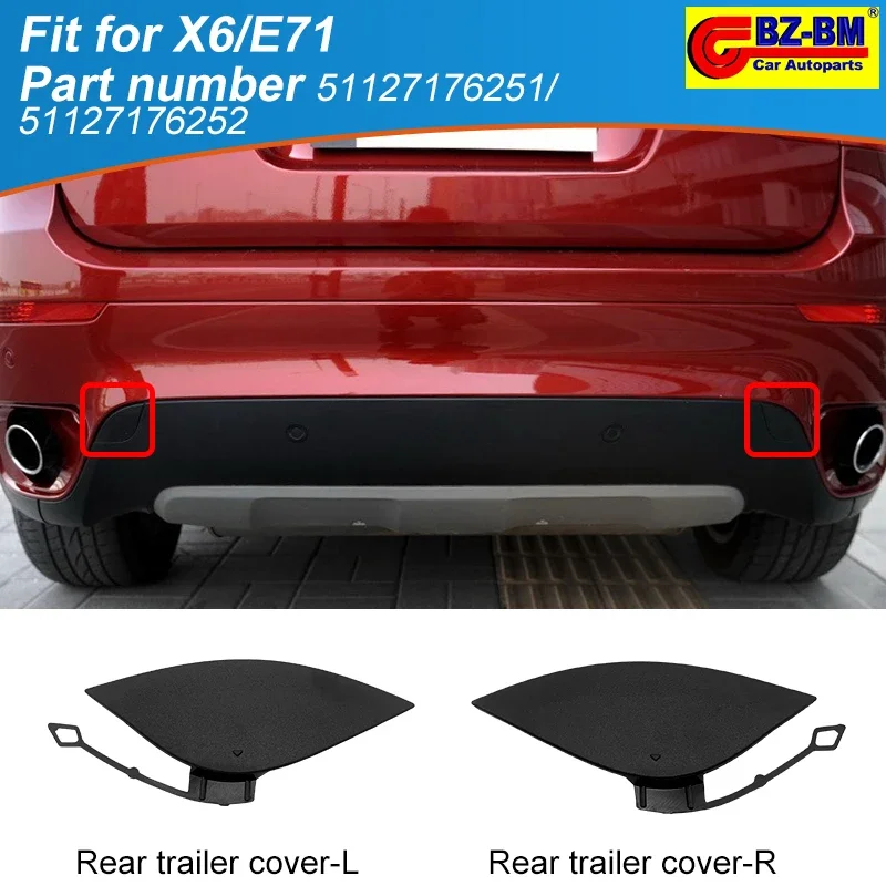 

Front Rear Bumper Trailer Tow Eye Hook Cap Cover for BMW X6 E71 51127176251 51127176252 51112147595 51117074460 51112159351