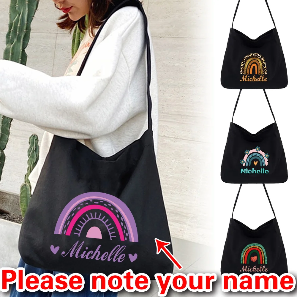 Bolso de lona Bolso de gran capacidad para mujer Bolso estampado de moda Bolso de hombro multifuncional